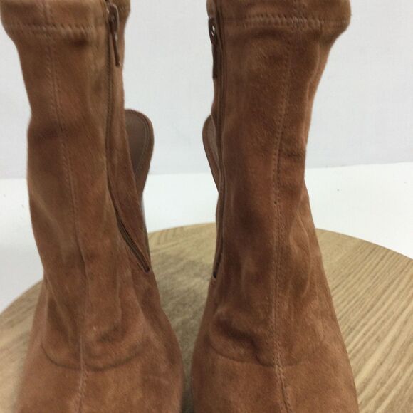 Diane von Furstenberg Womens Suede Open Toe Dress Bootie Brown Size US 8M - Picture 6 of 12